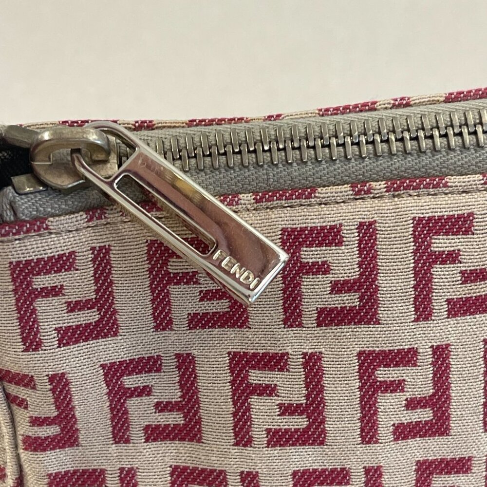 Fendi Vintage Zucchino Baguette Shoulder Bag - Red - Preowned - Picture 8 of 11